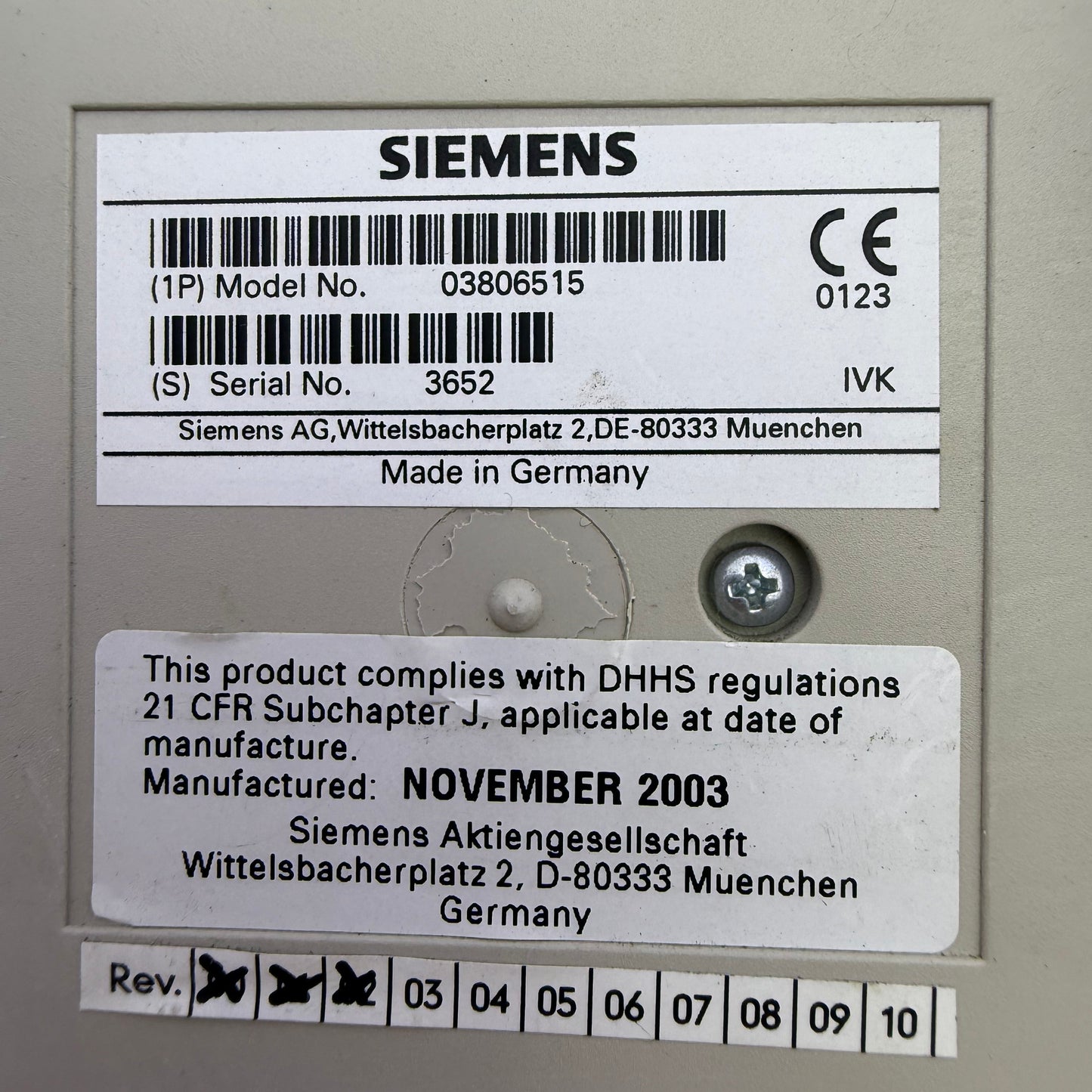 3806515 Siemens CT -Control Box