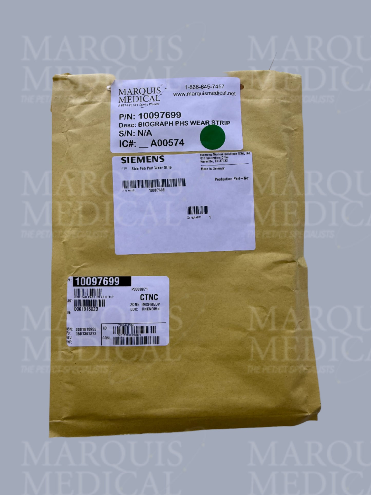 10097699 Siemens Molecular Imaging -SIDE FAB PART WEAR STRIP