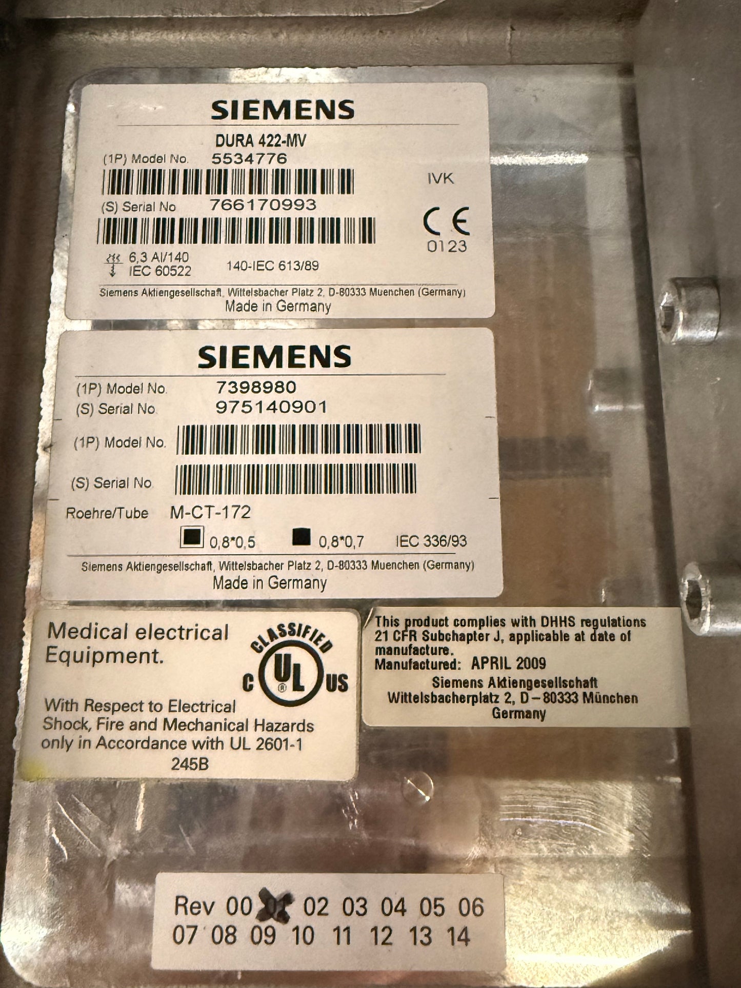 5534776 Siemens CT - Dura 422 CT Tube (ID:52)